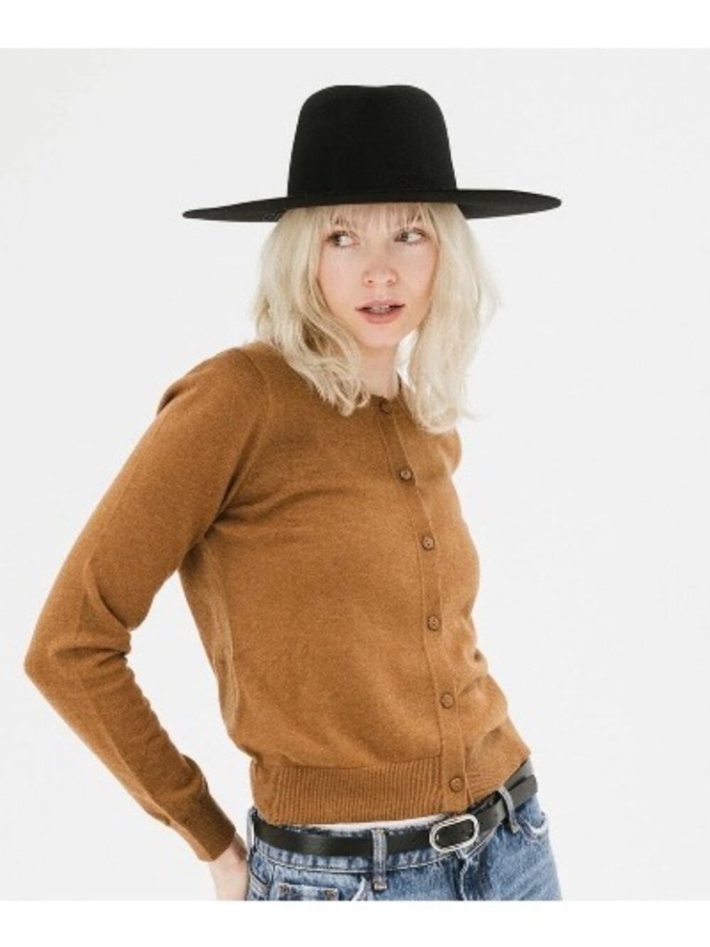 Gigi Pip DAKOTA WIDE BRIM HAT S/M 57 Black MSRP$129 Worn Once